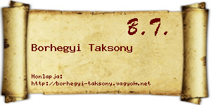 Borhegyi Taksony névjegykártya
